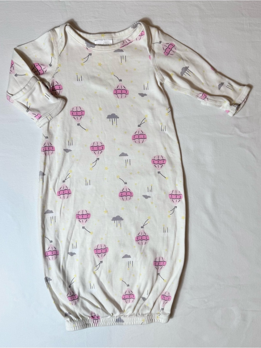 New Hanna Andersson Sleeper Gown Girls Newborn Hot Air Balloons Organic Cotton
